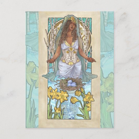 Lady of March Art Nouveau Birthstone Series Briefkaart (Voorkant)