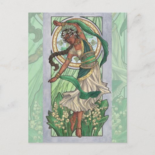 Lady of May Art Nouveau Birthstone Series Briefkaart (Voorkant)