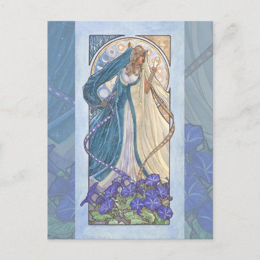 Lady of September Art Nouveau Birthstone Series Briefkaart (Voorkant)