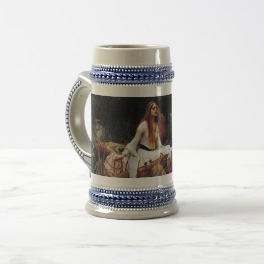 Lady of Shallot Boat Waterhouse Art 16oz Beer Mok (Voorkant links)