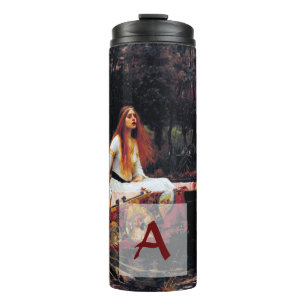 Lady of Shallot op boot JW Waterhouse Art Monogram Thermosbeker