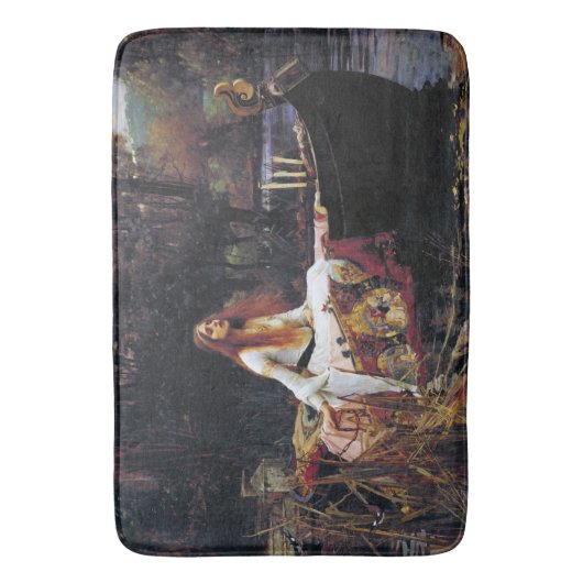 Lady of Shallot op boot Waterhouse Art Bath Mat (Voorkant Verticaal)