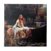 Lady of Shallot op de boot Waterhouse Art Tegel Tegeltje (Voorkant)