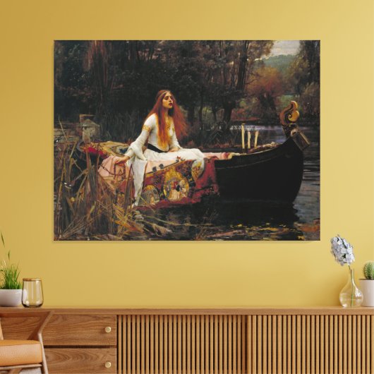 Lady of Shallot van Pre-Raphaelite JW Waterhouse Canvas Afdruk (Insitu (Woonkamer))