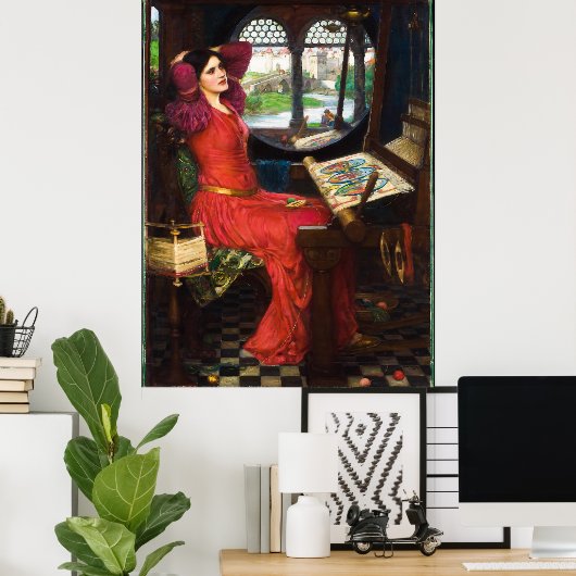 Lady of Shalott, 1915 door John William Waterhouse Poster (Thuiskantoor)