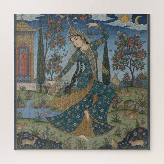 Lady of the Garden - Medieval Grace in Bloom Legpuzzel (Verticaal)