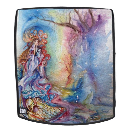 LADY OF THE LAKE Pink Blue Fantasy Rugtassen (Verwijderbaar gezicht)