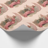 LADY OF THE MOON with FLOWERS IN PINK Cadeaupapier (Hoek)