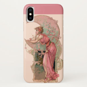 LADY OF THE MOON with FLOWERS IN PINK Case-Mate iPhone Case