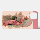 LADY OF THE MOON with FLOWERS IN PINK Case-Mate iPhone Case (Achterkant (horizontaal))