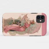 LADY OF THE MOON with FLOWERS IN PINK Case-Mate iPhone Case (Achterkant (horizontaal))