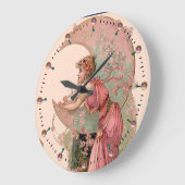 LADY OF THE MOON with FLOWERS IN PINK Grote Klok (Hoek)