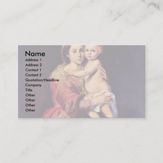 Lady of the Rosary Visitekaartje (Voorkant)