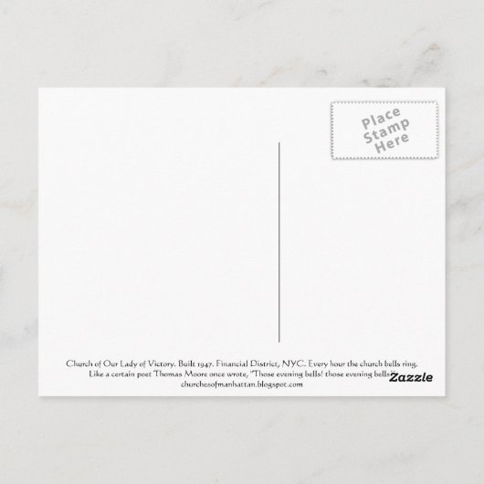 Lady of Victory Briefkaart (Achterkant)