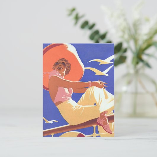 Lady On a Cruise Briefkaart (Staand voorkant)