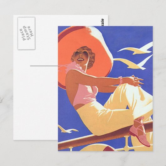 Lady On a Cruise Briefkaart (Voorkant / Achterkant)