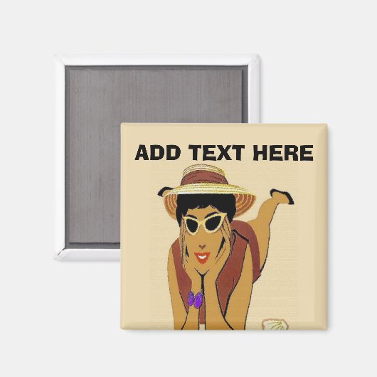 Lady On Beach Magneet (Voorkant / Achterkant)