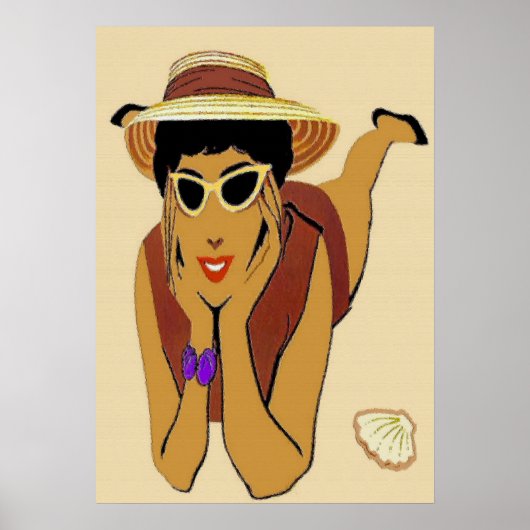 Lady on Beach Poster (Voorkant)