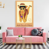 Lady On Beach, voeg tekst toe Canvas Afdruk (Insitu (Woonkamer))