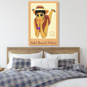 Lady On Beach, voeg tekst toe Canvas Afdruk (Insitu (Slaapkamer))