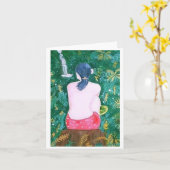 Lady on Rock Kaart (Gele Bloem)