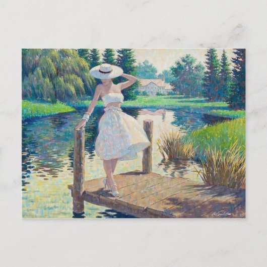 Lady on the Dock Briefkaart (Voorkant)