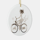 * LADY OP EEN BIKE* CHRISTMAS ORNAMENT (Rechts)