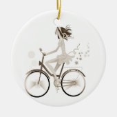 * LADY OP EEN BIKE* CHRISTMAS ORNAMENT (Voorkant)