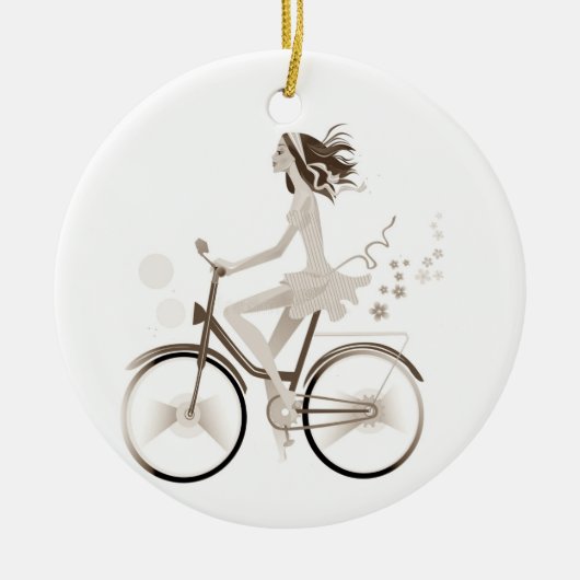 * LADY OP EEN BIKE* CHRISTMAS ORNAMENT (Voorkant)