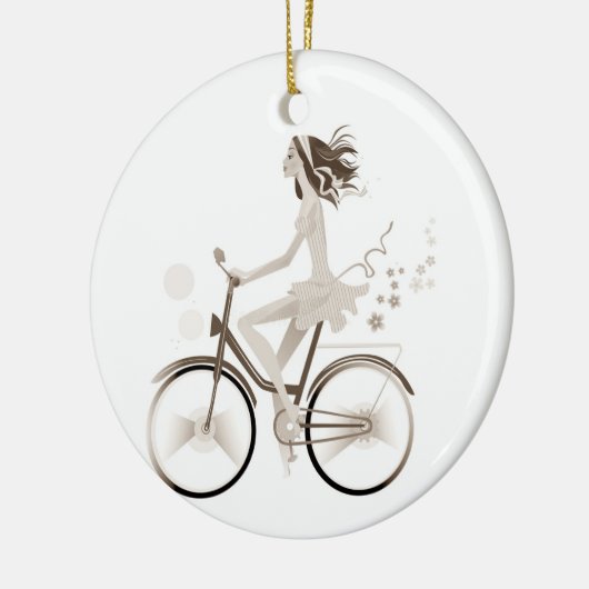 * LADY OP EEN BIKE* CHRISTMAS ORNAMENT (Links)