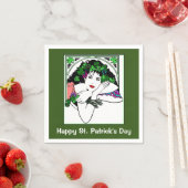 Lady op St. Patricks Day Napkins Servetten (Insitu)