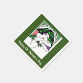 Lady op St. Patricks Day Napkins Servetten (Hoek)