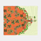 LADY ORANGE EN KLAVEREN St. Patricks Day-feest Fleece Deken (Voorkant (Horizontaal))