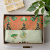 LADY ORANGE EN KLAVEREN St. Patricks Day-feest Tissuepapier (Geschenk)