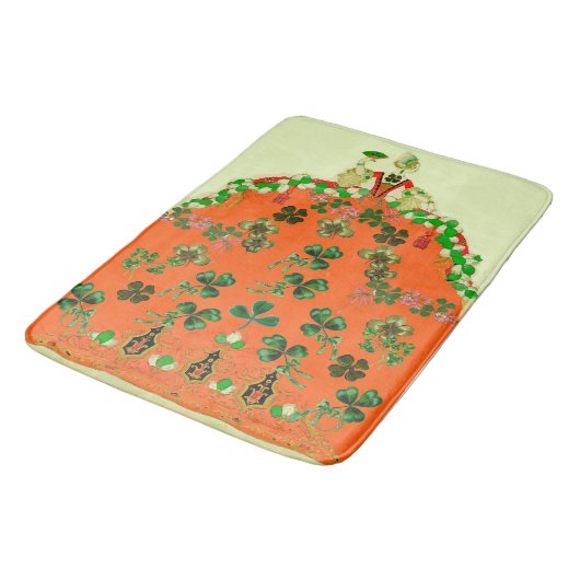 LADY ORANGE EN KLAVERTJE VIER Dagen St. Patrickfee Badmat (Gekanteld)