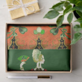 LADY ORANGE EN KLAVERTJE VIER St. Patricks Day Gro Tissuepapier (Geschenk)
