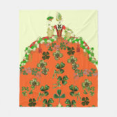 LADY ORANGE EN SHAMROCKS St. Patricks Day-feest Fleece Deken (Voorkant)