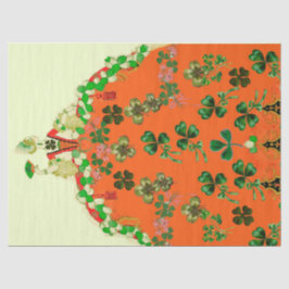 LADY ORANGE EN SHAMROCKS St. Patrick's Day-feest Tissuepapier