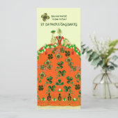 LADY ORANGE MET KLAVEREN ST. PATRICK'S DAY FEESTJE KAART (Staand voorkant)