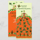 LADY ORANGE MET KLAVEREN ST. PATRICK'S DAY FEESTJE KAART (Voorkant / Achterkant)