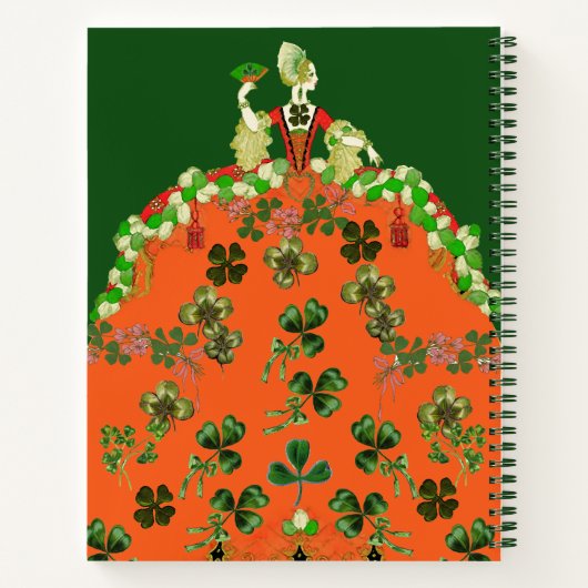 LADY ORANGE,SHAMROCKS St. Patricks Dag Groen Notitieboek (Achterkant)