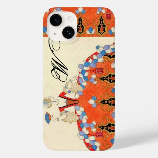 LADY ORANJE DECO MODE COSTUME DESIGNER MONOGRAM Case-Mate iPhone CASE (Achterkant)