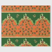 LADY ORANJE EN SHAMROCKS St. Patricks Day Green Cadeaupapier (Vlak)