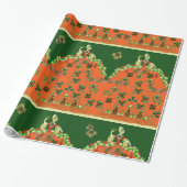 LADY ORANJE EN SHAMROCKS St. Patricks Day Green Cadeaupapier (Uitgerold)