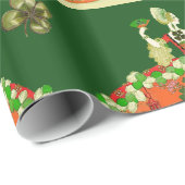 LADY ORANJE EN SHAMROCKS St. Patricks Day Green Cadeaupapier (Rol Hoek)