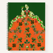 LADY ORANJE EN SHAMROCKS St. Patricks Day Green Notitieboek (Voorkant)