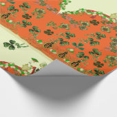 LADY ORANJE EN SHAMROCKS St. Patricks Day Mode Cadeaupapier (Hoek)