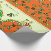 LADY ORANJE EN SHAMROCKS St. Patricks Day Mode Cadeaupapier (Hoek)