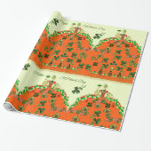 LADY ORANJE EN SHAMROCKS St. Patricks Day Mode Cadeaupapier (Uitgerold)
