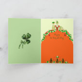 LADY ORANJE EN SHAMROCKS St. Patricks Day Mode Feestdagen Kaart (Binnen)